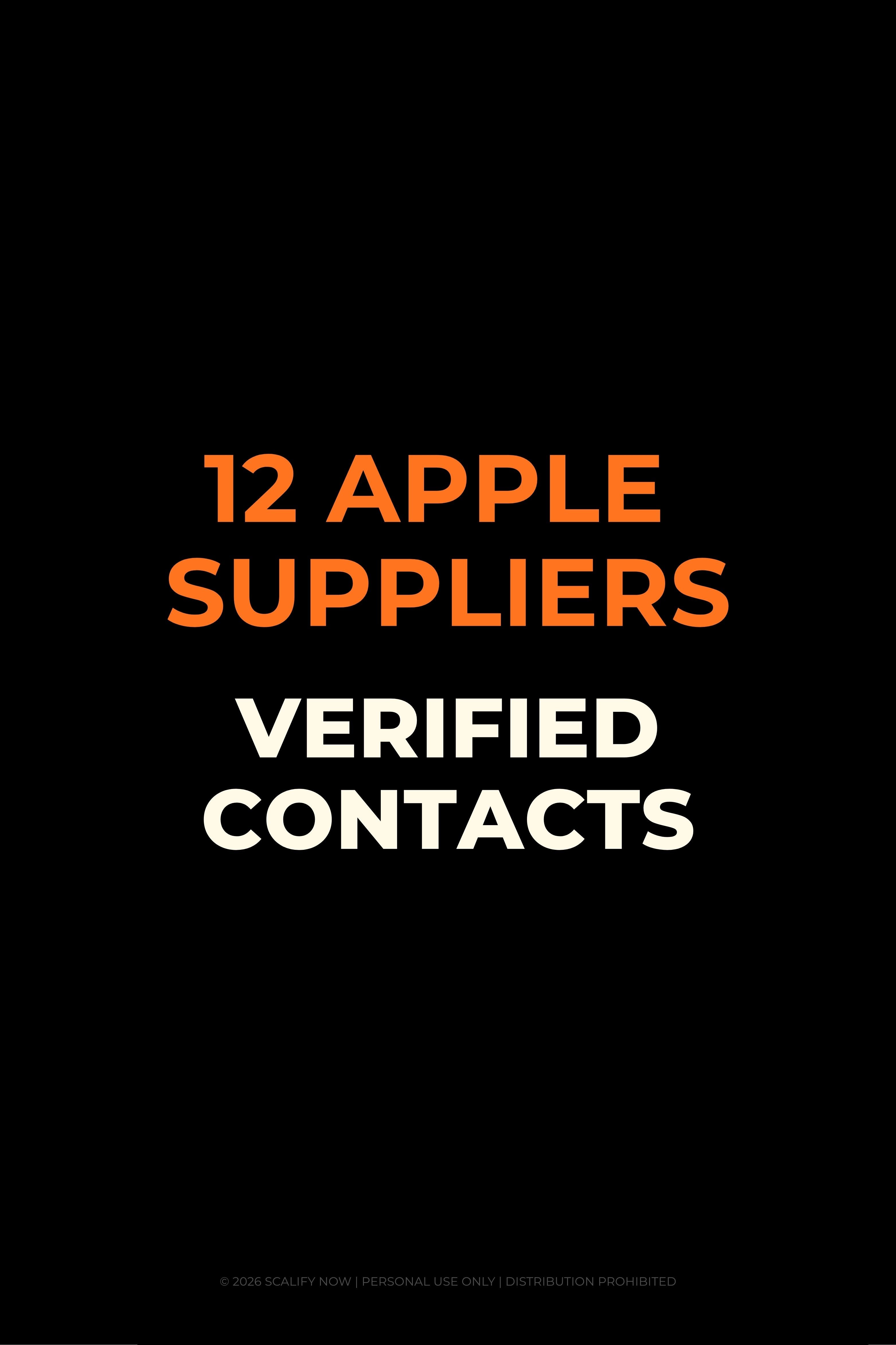 Verified Apple Suppliers