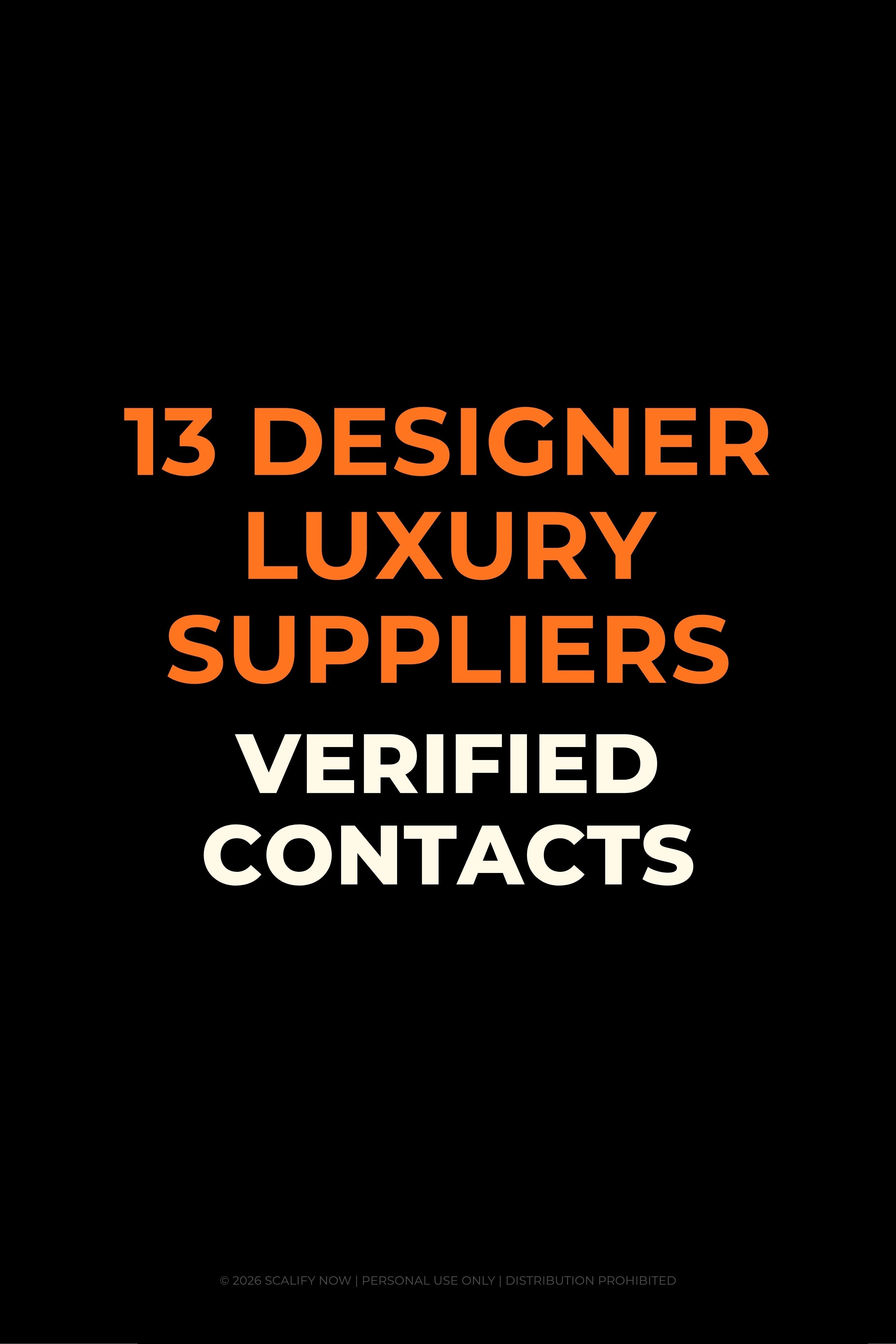 Verified Luxury & Designer Fashion Suppliers